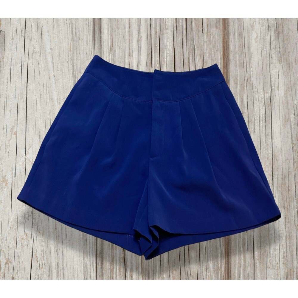 Jennifer Lopez Royal Blue High-Waist Pleated Women’s Shorts 2